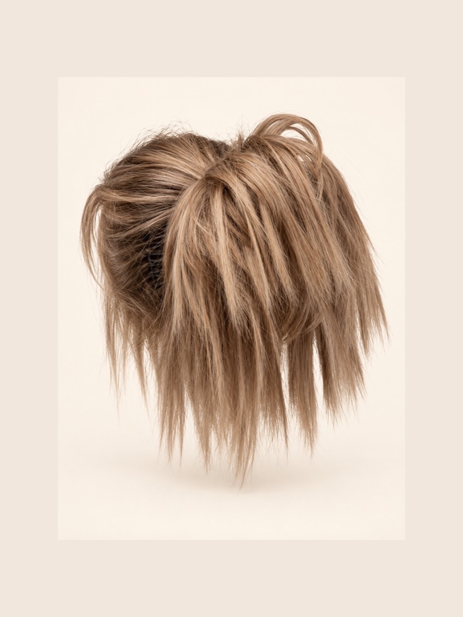 H10 hair bun / scrunchie displayed on a warm cream background