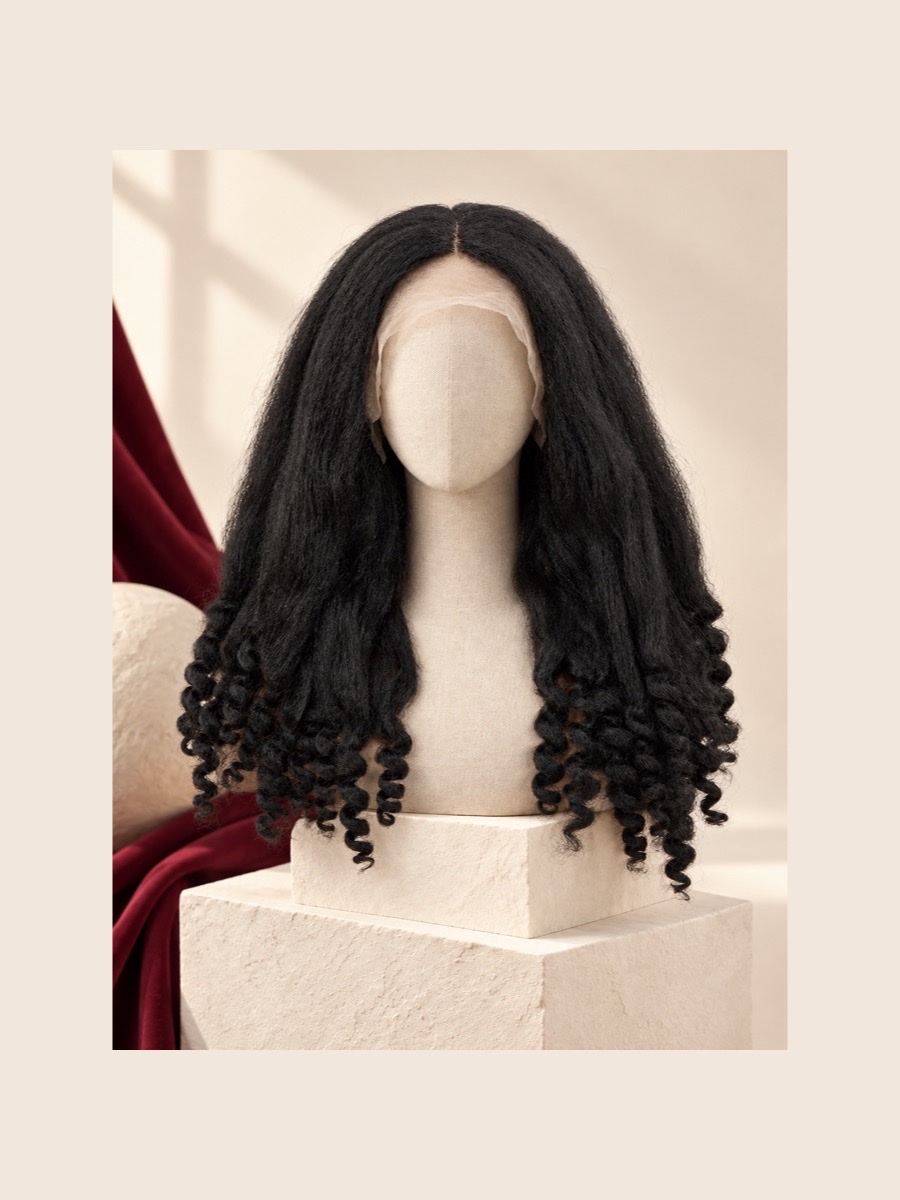 ALW-218 lace-front wig shown on a faceless linen mannequin