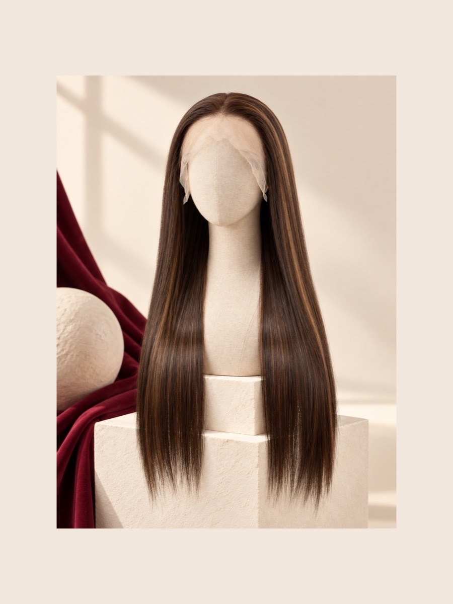 ALW-203 lace-front wig shown on a faceless linen mannequin